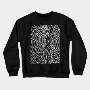 Artistic Halloween Spider Web Cobweb Doodle In White Crewneck Sweatshirt